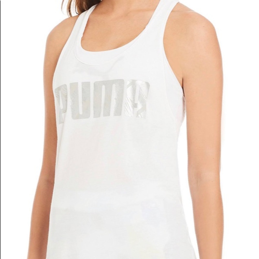 PUMA Womens Drycell Metallic-logo Racerback
